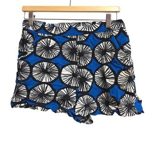 Marimekko for Target Kukkatori Floral Blue Rayon Shorts Geometric Print Size M